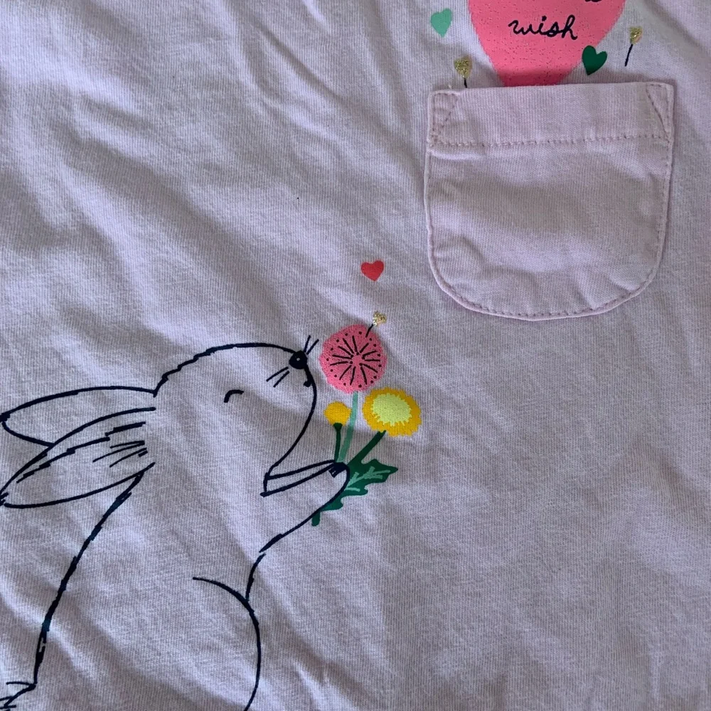 🍓3/$10 Carter's Pink Short Sleeve Tee with Bunny Design size 18m - Picture 3 of 4
